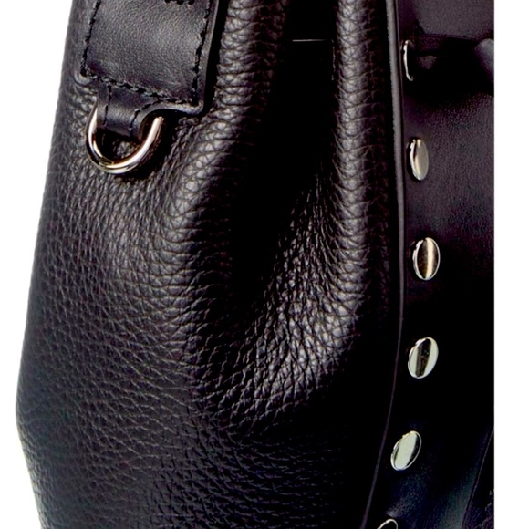 Furla BNWT Authentic Miastella Nero Mini Studded Bucket Bag Drawstring Closure - Picture 5 of 11
